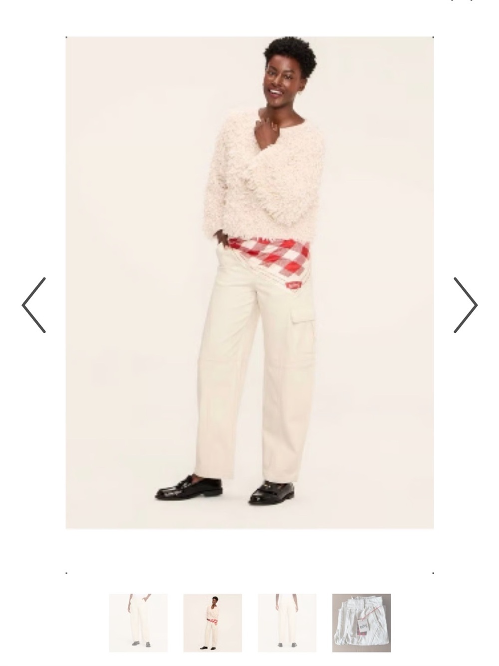 Women’s Woolrich Cream White Cargo Barrel Jeans